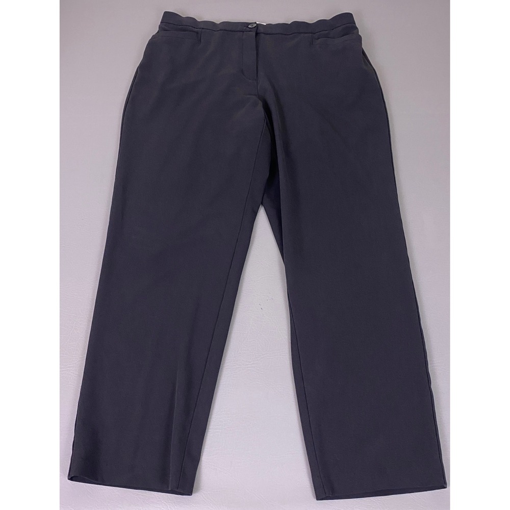 Roz & Ali Dress Pants Trousers Women's 14‎ Dark Navy Blue Straight Leg Stretch